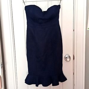 Navy blue strapless dress